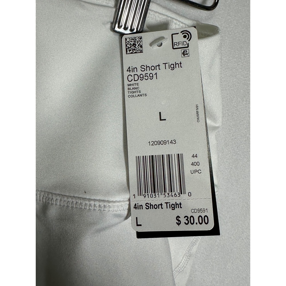 Adidas Women White 4in Short Tight Volleyball Compression Shorts CD9591 Size L - Picture 3 of 6